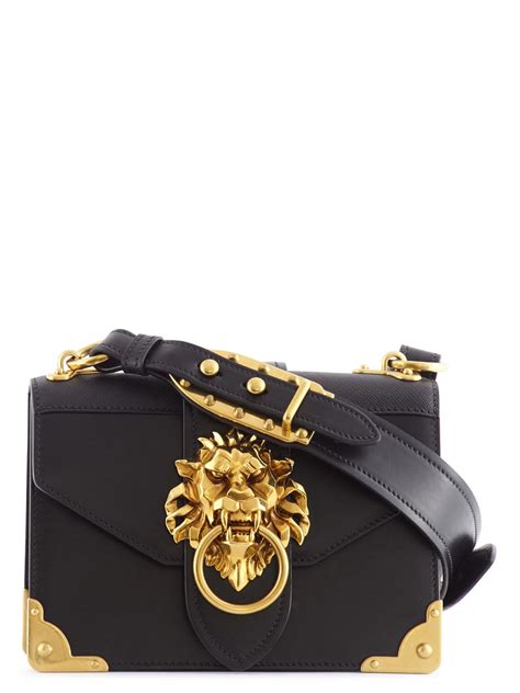 sac prada milano tete de lion|prada animalier lion shoulder bag.